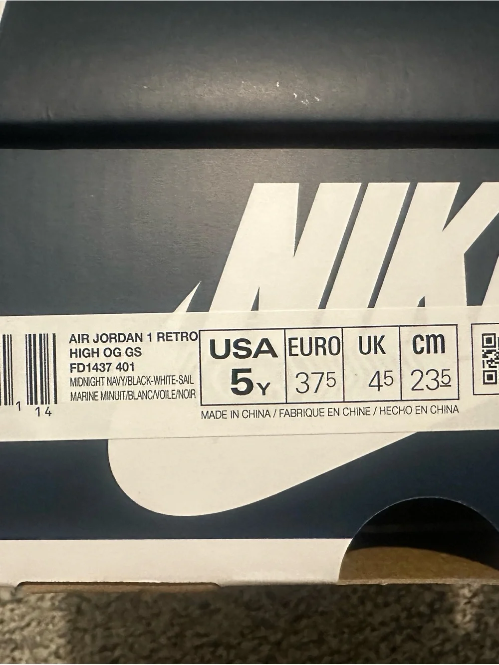 Jordan Men’s High-Top Sneakers - Navy/White/Black